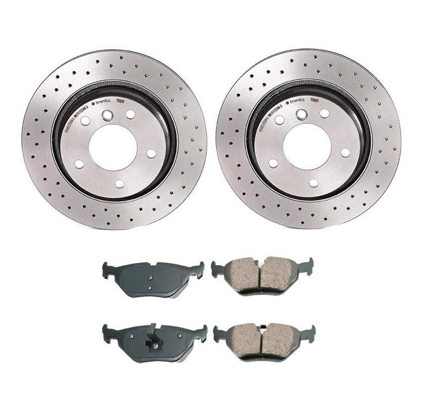 BMW Disc Brake Pad and Rotor Kit Rear (294mm) (Xtra) (Ceramic) (EURO